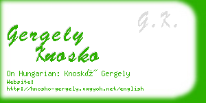 gergely knosko business card